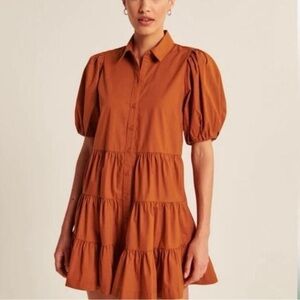 Abercrombie & Fitch Orange Poplin Dress